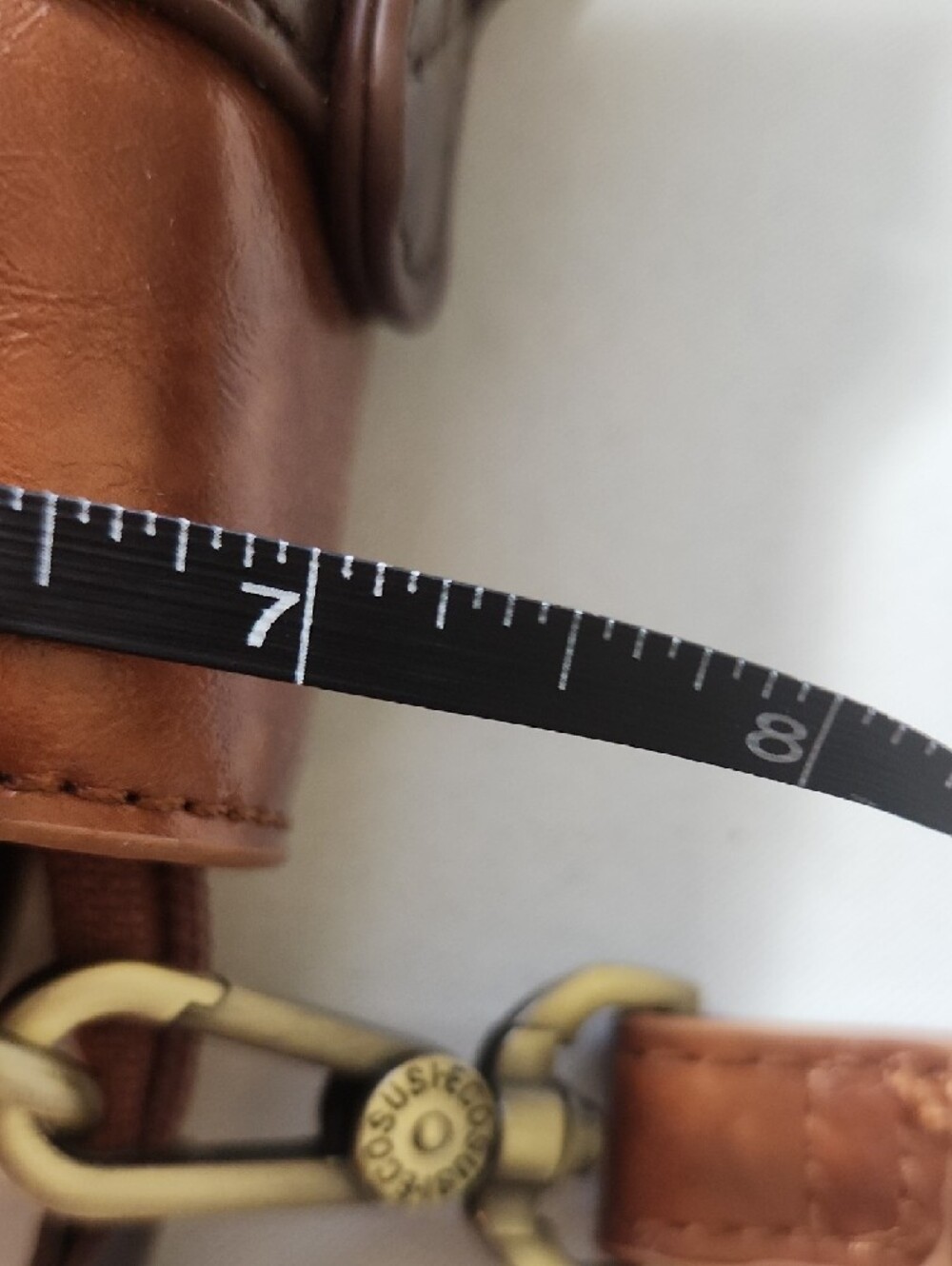 Two-Tone Brown Leather Satchel with Adjustable Strap - Picture 12 of 16